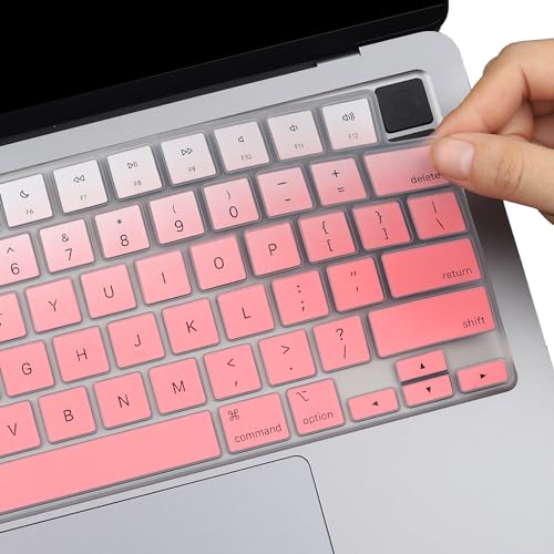 2 Pack Keyboard Cover for MacBook Pro 14" 16" M5-M1 Pro/Max 2026-2021 A3426 A3427 A3428 A3429 A2442 A2779 A2918 A2992 A2485 A2780 A2991,2026-2023 MacBook Air M5-M2 13.6" 15.3" laptop Skin,US Layout-OP - color: OmbrePink+TPU
