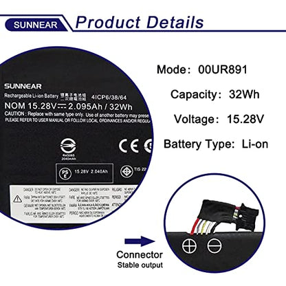 00UR891 SB10L84122 Battery Replacement for Lenovo ThinkPad T570 T580 P51S P52S ytpe 20H9 20HA 20JX 20JW 20L9 20LA Series internal battery 00UR890 01AV493 00UR892 SB10L84123 SB10L84121 32Wh 2095mAh - size: 8.74*5.2*1.26 inches 00UR891