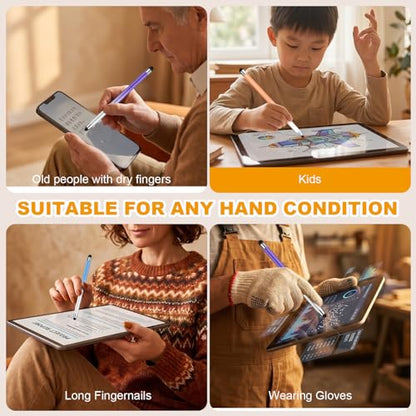 Stylus (3 Pcs), 2-in-1 Stylus Pen for Touch Screen, High Precision and Sensitivity, Suitable for iPad/iPhone/Samsung/Android Smartphone and Tablets, Compatible with All Touch Screen - color: Pink/Purple/Blue