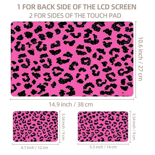 Universal Laptop Skin Sticker for 12/13/14/15.6 Inch Laptops, Reusable Vinyl Laptop Decal Cover, Waterproof Scratch Resistant Notebook Skin with 2 Wrist Pads,Mauve Leopard Print - color: Mauve Leopard Print