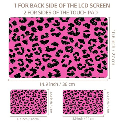 Universal Laptop Skin Sticker for 12/13/14/15.6 Inch Laptops, Reusable Vinyl Laptop Decal Cover, Waterproof Scratch Resistant Notebook Skin with 2 Wrist Pads,Mauve Leopard Print - color: Mauve Leopard Print