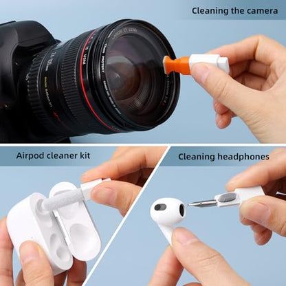 2 Pack Keyboard Cleaner & Laptop Cleaning Kit, All-in-1 for Computer PC | Electronics Deep Cleaning Reusable Brush Tool, Screen-Safe Spray, for iPhone iPad Macbook Airpod Camera, Gaming Accessories - color: Multi
