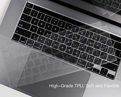 Keyboard Cover Compatible with MacBook Pro 13 inch M2 A2338 2023 2022 2021 2020 M2 M1 A2338 A2289 A2251 & MacBook Pro 16 inch A2141 2020 2019 Touch Bar & Touch ID Keyboard Protector Skin Cover, Clear - size: Mac Pro 13(Cover Touchbar)