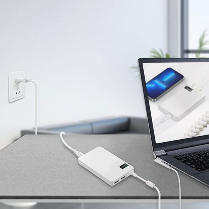 Universal Laptop Charger 90W 65W 45W with 12 Tips for HP Acer Lenove Dell Samsung Gateway Notebook Sony JBL IBM Fujitsu Ultrabook AC Power Adapter 4.9 Ft, DC 18.5V 19V 19.5V 20V- White