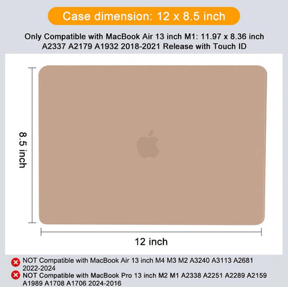 MOSISO Compatible with MacBook Air 13 inch Case M1 2021 2020 2019 2018 | A2337 A2179 A1932, Protective Hard Shell&Keyboard Cover&Screen Film&Pouch for MacBook Air 13.3 inch Case, Bronze Brown - color: Bronze Brown