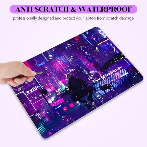 Anime Neon Laptop Notebook Skin Sticker Cover Decal, 12 13 13.3 14 15 15.4 15.6 inch Laptop Vinyl Skin Sticker Cover Art Protector Decal Universal, Purple Warrior Cat - color: Purple Warrior Cat