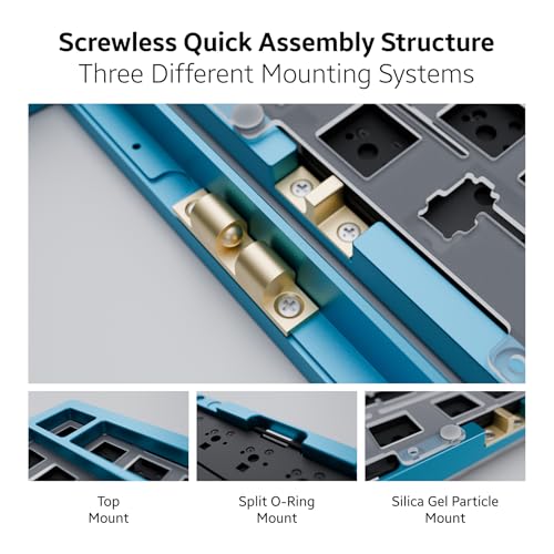 OOCTPK Chilkey ND75 Aluminum Keyboard 75% Percent Wireless Gaming Mechanical Keyboard with LCD Screen, Quick Assembly, BT/2.4G/USB-C, Hot Swappable Per-Key RGB Custom Keyboard for Laptop Office PC - color: Blue, size: 1.2mm PCB Flex Cut