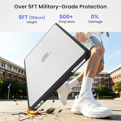 BlueSwan for MacBook Neo Case 13 Inch 2026, Model A3404 A18 Pro Chip | Anti-Crack Rugged TPU Bumper, Anti-Scratch Hard Shell Protective Cover for MacBook Neo 13" with Mac Neo Accessories - color: Frosted Clear