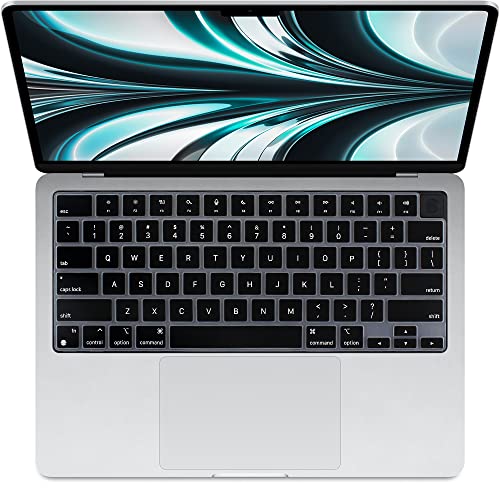ProElife Keyboard Cover Skin for MacBook Air 13/15 Inch M5 M4, Black | US Enter, Ultra Thin (0.26 mm), Silicone Protective Skin, Easy to Apply, Washable & Reusable, Dust-proof, Precision Molded - color: Black