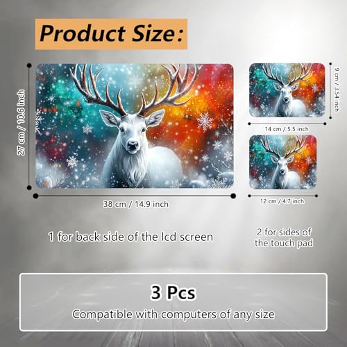 Laptop Skin Sticker for 12.1”-15.6“ Laptops (Fits 13”, 13.3”, 14”, 15”, 15.4”) | Protective Universal Reusable Vinyl Art Decal Cover | Waterproof & Scratch-Resistant-Christmas Deer - color: Christmas Deer