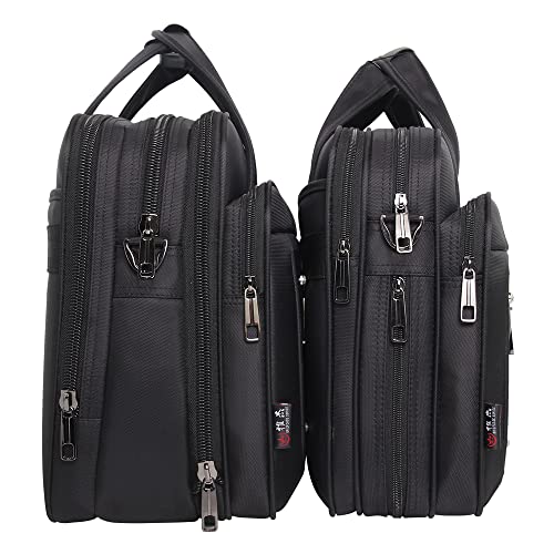 Large Briefcases For Men Canvas Tote Bag Laptop Case Computer Bag Work Bags Business Mens Bag Office Carrying Cases - size: Large Size (17.3” Laptop Briefcase)