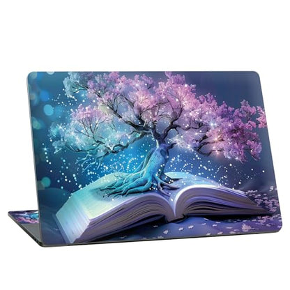 Universal Laptop Skin Sticker with 2 Wrist Pad Skins, Waterproof Scratch Resistant Vinyl Laptop Cover Decal, Cut to Fit for 11–15.6 Inch MacBook HP Dell Lenovo, Book Cherry Tree - color: Book Cherry Tree
