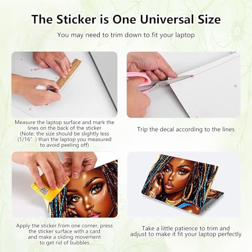 Laptop Skin Sticker Decal, Universal Reusable Vinyl Laptop Cover for 12" 13" 13.3" 14" 15" 15.4" 15.6" Notebook PC, Reusable Waterproof Scratch-Resistant with 2 Wrist Pads,American Girls - color: American Girls