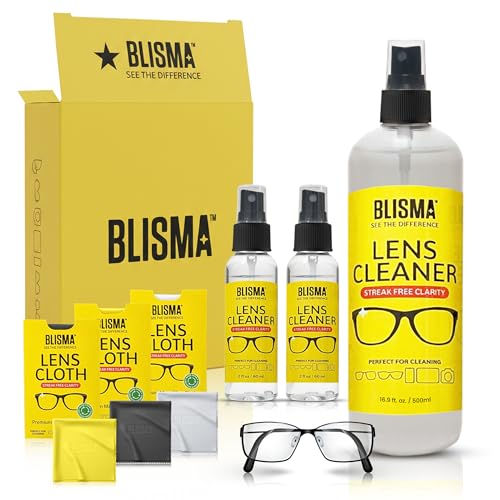 Crystal Clear Eyeglass Lens Cleaner Spray Kit | 2 × 2 Fl Oz + 1 × 16.9 Fl Oz + 3 Microfiber Cloths | See Crystal Clear | Glasses, Sunglasses & Optical Lenses | Pack of 6