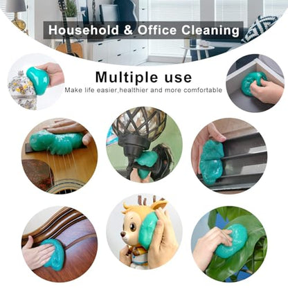 ASFSKY Keyboard Cleaning Gel Dust Removal Cleaner | For Keyboard Crevices, Car Interior, Office and Electronics - color: Green
