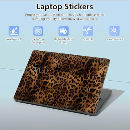 Universal Laptop Skin Sticker with 2 Wrist Pad Skins, Waterproof Scratch Resistant Vinyl Laptop Cover Decal, Cut to Fit for 11–15.6 Inch MacBook HP Dell Lenovo, Leopards B - color: Leopards