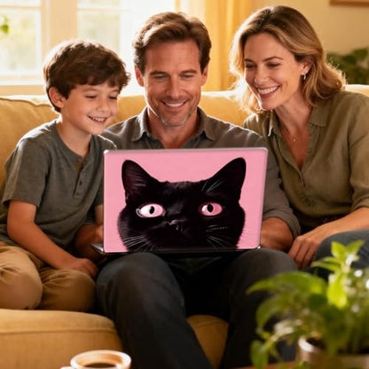Universal Laptop Skin Sticker Decal for 11.6”12" 13" 13.3" 14" 15" 15.4" 15.6" Reusable Waterproof Scratch-Scratch Resistant Protective Vinyl Laptop Notebook Skin Stickers - Black Cat Pink - color: Black Cat Pink