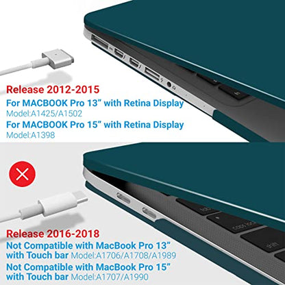 IBENZER Compatible with MacBook Pro 13 Inch Case 2015 2014 2013 end 2012 A1502 A1425, Hard Shell Case with Bag & Keyboard Cover & Screen Film for Old Version Mac Pro 13, Quetzal Green, R13-QUGN+3SP - color: Quetzal Green
