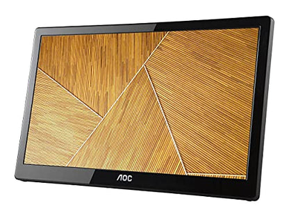 AOC e1659Fwu 15.6-Inch Ultra Slim 1366x768 Res 200 cd/m2 Brightness USB 3.0-Powered Portable LED Monitor w/ Case Black