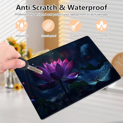 Laptop Skin Sticker Decal 15.6 Inch,12 13 13.3 14 15 15.6 in Laptop Netbook Skins for Notebook,Art Decal Removable Waterproof Scratch Resistant,Universal Vinyl Cover,Pink Lotus Cute - color: Pink Lotus Cute