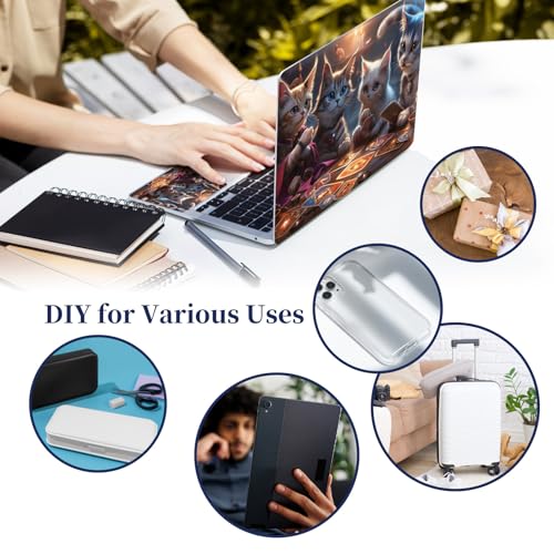 Universal Laptop Protective Skin,Trim-to-Fit Vinyl Sticker for 13–16 Inch Laptop,MacBook,Tablet & Notebook,Scratch-Proof Waterproof Cover,Cats Playing Card Game - color: Cats Playing Card Game