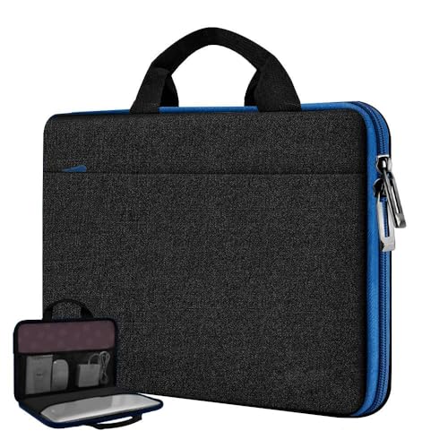Hseok Laptop Case 13.3-14 Inch Sleeve,TSA Shockproof Computer Handbag,Compatible with MacBook Neo/Pro 14 M5/M4/M3/M2/M1,All Models 13.3" MacBook Air/Pro,XPS 13/14,Most 13-14 Notebooks,Black-Blue - color: Black-blue