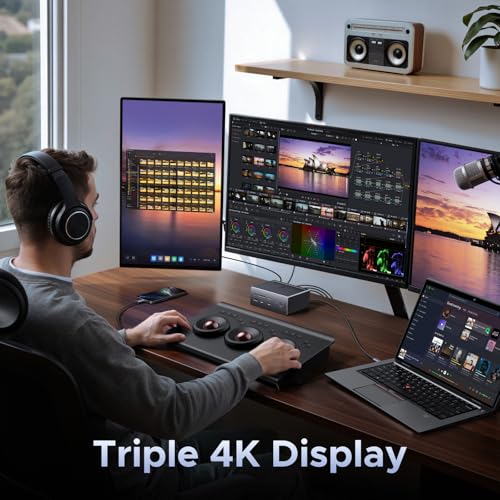 UGREEN USB C Docking Station Triple Monitor, 2xHDMI+DP, Only for Win Host | 14-in-1, Single 8K DP/ 4K HDMI, 100W PD, Gigabit Ethernet, SD/TF 3.0, 3.5mm Audio, 140W Power Adapter, Revodok Pro 314 - style: 2HDMI+DP