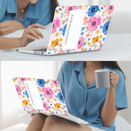 Mektron Case for M5 MacBook Pro 14 inch 2026 Model A3427 A3426 Fit 2025-2021 Model A3434 A3112 M4 A3112 A3401 A3185 M3 A2918 A2992 M2 A2779 M1 A2442 Cover, Composition Book Flower - color: Composition Book Flower