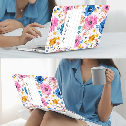Mektron Case for M5 MacBook Pro 14 inch 2026 Model A3427 A3426 Fit 2025-2021 Model A3434 A3112 M4 A3112 A3401 A3185 M3 A2918 A2992 M2 A2779 M1 A2442 Cover, Composition Book Flower - color: Composition Book Flower