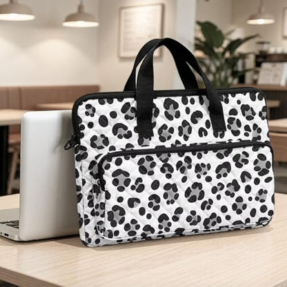 Laptop Sleeve, Laptop Cover with Adjustable Strap Computer Bag Tablet Notebook Sleeves Handbag Messenger Briefcase - color: Leopard Print