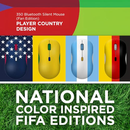Lenovo 350 Bluetooth Silent Mouse (Fan Edition), Wireless Ergonomic Ambidextrous Design, Bluetooth 5.3, Adjustable DPI up to 2400, 36 Month Battery Life, Recycled Materials, Portugal Flag - color: Portugal Flag