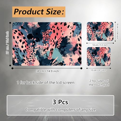 12.1”-15.6” Laptop Skin Sticker (Fits 13”, 13.3”, 14”, 15”, 15.4”) | Reusable Universal Protective Vinyl Art Decal Cover | Waterproof & Scratch-Resistant |Blue Pink Leopard Print Abstract - color: Blue Pink Leopard Print Abstract