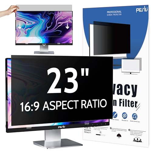 Peslv Computer Privacy Screen 23 Inch for 16:9 Widescreen Monitor, Removable 23inch Anti Blue Light Anti Glare Monitor Privacy Filter Shield - size: 23 Inch (Diagonal) - 16:9 Aspect Ratio