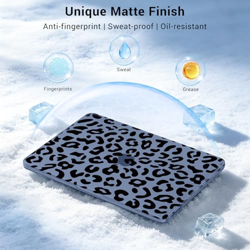 MOSISO Leopard Grain Hard Case Compatible with MacBook Neo 13 inch 2026 Release Model A3404, 3 in 1 Crack-Resistant Protective Hard Shell Case&Keyboard Cover&Screen Protector, Indigo - color: Indigo