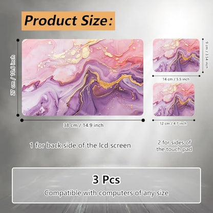 Laptop Skin Sticker for 12.1”-15.6“ Laptops (Fits 13”, 13.3”, 14”, 15”, 15.4”) | Protective Universal Reusable Vinyl Art Decal Cover | Waterproof & Scratch-Resistant-Pink Purple Marble - color: pink purple Marble