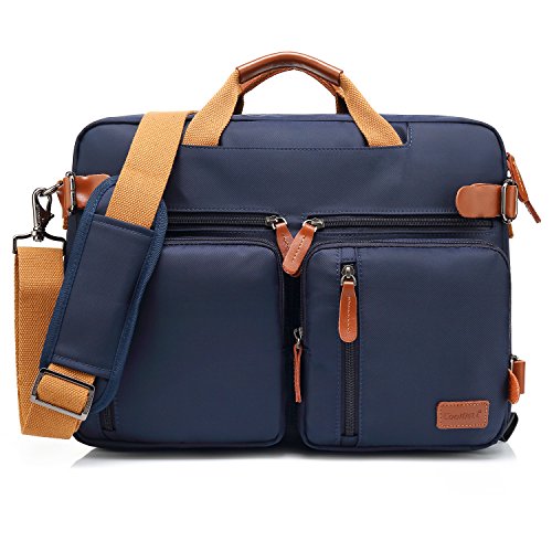 CoolBELL Convertible Backpack Messenger Bag Shoulder Bag Laptop Case Handbag Business Briefcase Multi-Functional Travel Rucksack Fits 17.3 Inch Laptop for Men/Women (Blue) - color: Blue, size: 17.3 Inches