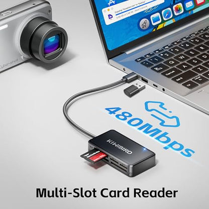 SD Card Reader, CF Card Reader USB C, Memory Stick Pro Duo Reader | Memory Card reader USB for SD MicroSD Compact Flash MS M2 for PC Camera Laptop iPhone 17 17e Air 16 Pro Max Mac Galaxy S26