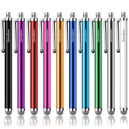 10 Pack Stylus Pens for Touch Screens, Mesh Fiber Tip Stylus Pens for ipad iPhone Tablets Samsung All Precision Capacitive Universal Touch Screen Devices