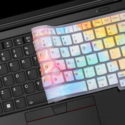Keyboard Cover for Lenovo Thinkpad E14 Gen 5, Thinkpad T14 T14s Gen 4/3,L14 P14s Gen 3, ThinkPad X1 Yoga Gen 8/7, Thinkpad x1 Carbon Gen 11/10 14"(Not Fit T14 L14 P14s Gen 2 1)-Iridescent - color: Iridescent