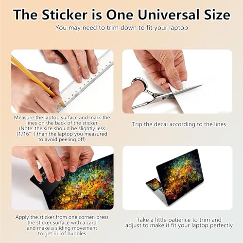 Laptop Skin Sticker Decal 15.6 Inch,12 13 13.3 14 15 15.6 in Laptop Netbook Skins for Notebook,Art Decal Removable Waterproof Scratch Resistant,Universal Vinyl Cover,Colorful Tree Autumn - color: Colorful Tree Autumn