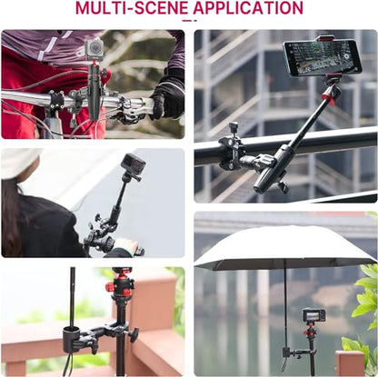 ULANZI Super Clamp Double Camera Clamp, R096 Crab Plier Clip Bracket Mount | Monitor Magic Arm Double Ball Head Adapter for Photo Studio Light Stand, Photography Reflector, Photo Boom Stand, Cross Bars