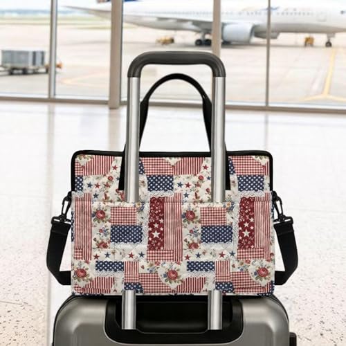 Laptop Sleeve, Laptop Cover with Adjustable Strap Computer Bag Tablet Notebook Sleeves Handbag Messenger Briefcase - color: American Flag Design