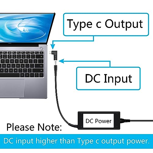 Right Angle DC 4017 to USB C Connector Adapter, 90 Degree PD 65W DC 4.0mm x 1.7mm to USB Type C Male Plug Power Charge Adapter for Laptop, Phone - Black - style: DC 4017 to USB Type c