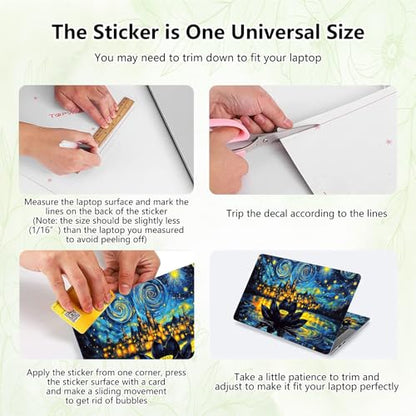 Laptop Skin Sticker Decal, Universal Reusable Vinyl Laptop Cover for 12" 13" 13.3" 14" 15" 15.4" 15.6" Notebook PC, Waterproof Scratch-Resistant with 2 Wrist Pads, Easy to Apply & Remove,Galaxy Lotus - color: Galaxy Lotus