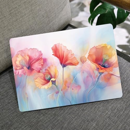MEEgoodo Case for M5/M4/M3/M2 MacBook Air 15 inch Case 2026 2025 2024 2023, Laptop Shell Fit Model (A3448/A3241/A3114/A2941) for MacBook Air 15.3-inch, Field Rainbow Poppies - color: Field Rainbow Poppies