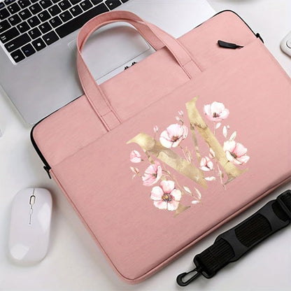 Computer Bag For Men & Women, With Initial Laptop Bag,14/15inches Messenger bag For Office、Business、Travel、School - color: Pk-m