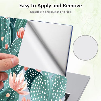 Laptop Skin Sticker Decal, Universal Reusable Vinyl Laptop Cover for 12" 13" 13.3" 14" 15" 15.4" 15.6" Notebook PC, Waterproof Scratch-Resistant with 2 Wrist Pads, Easy to Apply & Remove,Art Cactus - color: Art Cactus