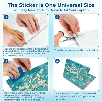 Reusable Universal Laptop Skin Sticker, Cut to Fit for 11.6–15.6 Inch Laptops, Waterproof Protective Film, No-Residue - Spring Blossom Branches - color: Spring Blossom Branches