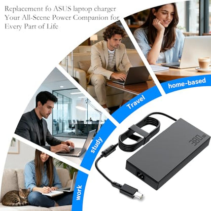 380W 280W 20V 19A GaN Laptop Charger Replacement for Asus Rog Strix Scar | 2025 power supply Cord for rog strix scar 18 16 G635 G16 G18 G815 G835 zephyrus G14 Tuf Gaming F16 A16 ADP-380ABB AC Adapter