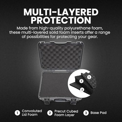 NANUK 910 Hard Case with Customizable Cubed Foam, IP67 Waterproof, Dustproof and Impact Resistant, 14.3” x 11.1” x 4.7”, Rugged Construction for Ultimate Protection, Made in Canada – Graphite - color: Graphite, style: Cubed Foam